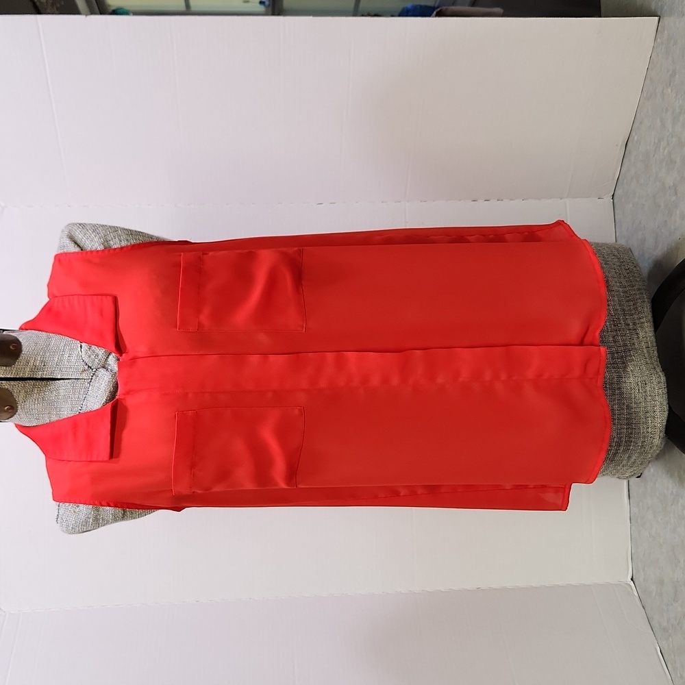 Bright red flowy New Directions sleeveless blouse